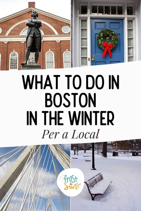 Traveling to Boston in the Winter? Get tips from a local about what to pack and the best things to do in December, January, and February. Boston In Winter, Winter In Boston, Winter Boston, Boston Itinerary, Boston Winter, Visit Boston, Best Winter Vacations, Boston Trip, Boston Vacation