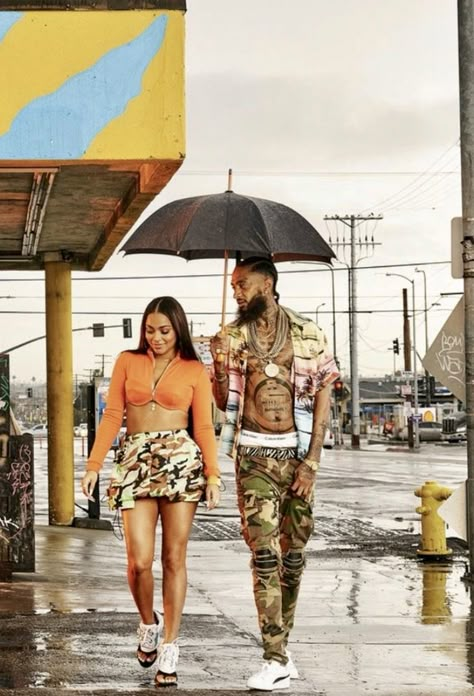 Lauren London And Nipsey Hussle, Aesthetic Black Couple, Lauren London Style, Dope Couples, Lauren London Nipsey Hussle, Cartoon Rappers, Black Relationship, Couple Fits, Relationship Pics