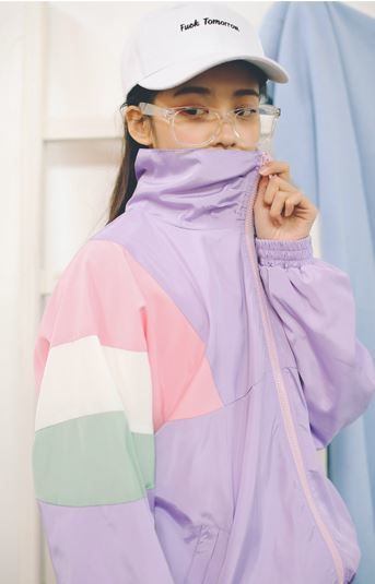 Lilac Clothing, Pastel Jacket, Net Dress, Pastel Fashion, Outfit Combinations, Sporty Outfits, Indie Brands, Mode Vintage, Retro Outfits