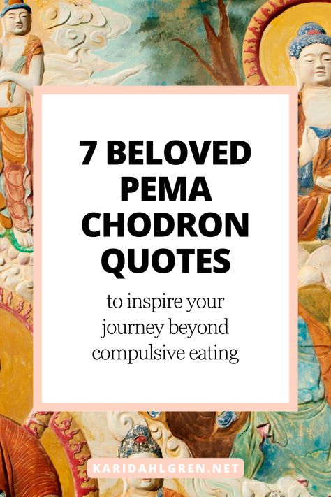 I love me some Pema Chodron quotes!! Her book, When Things Fall Apart, kept me TOGETHER when I was going through the uncertainty of giving up dieting. With her inspiration in tow, I embarked on what became a spiritual journey to making peace with food. And isn't that all we ever wanted? To feel relaxed and peaceful during our eating experiences 💕 Click through to see my top 7 Pema Chodron quotes and what they mean on the journey to stopping compulsive eating without dieting ever again. All About Me Quotes, Peaceful Relationship, Quotes Her, Pema Chodron Quotes, Compulsive Eating, Distress Tolerance, Quotes For Inspiration, Pema Chodron, Spiritual Warrior