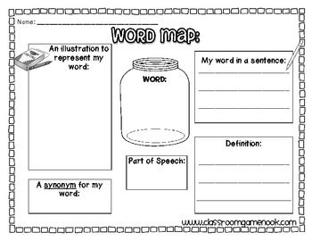 Word Map {Vocabulary Practice} Vocabulary Strategies, Reading Vocabulary, Word Map, Vocabulary Instruction, Academic Vocabulary, Teaching Vocabulary, Receptive Language, Classroom Freebies, 4th Grade Reading