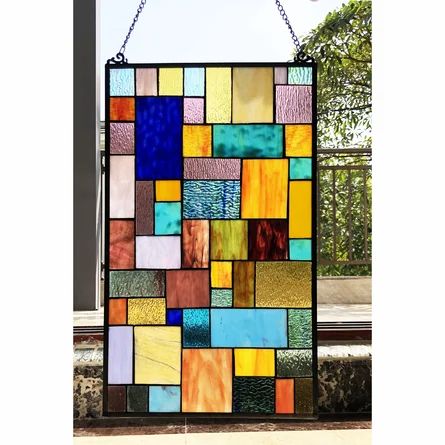 Rosalind Wheeler Michelle Stained Glass Window Panel | Wayfair L'art Du Vitrail, Design Window, Stained Glass Window Panel, Louis Comfort Tiffany, Stained Glass Panels, Stained Glass Window, Tiffany Style, Kitchen Window, Copper Foil