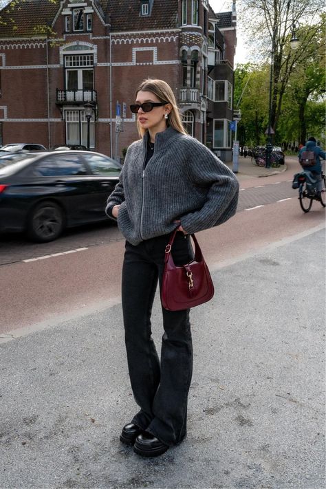 How to Style Bootcut Jeans: 22 Effortlessly Chic Outfits – Chic Central Red Bag Winter Outfit, Gucci Jackie 1961 Outfit, Jackie Gucci Bag, Gucci Jackie Outfit, Jackie Bag Outfit, Gucci Jackie Bag Outfit, Gucci Bag Aesthetic, How To Style Bootcut Jeans, Gucci Bag Outfit