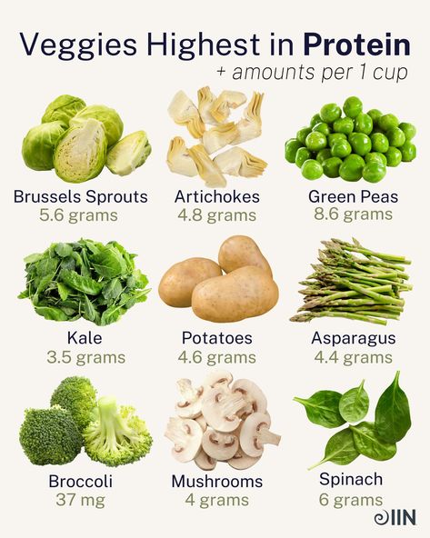 Click the link to read more about the healthiest vegetables you should be including in your diet for protein and more!  #nutrition #healthychoices #brainfood #protein #plantprotein #kale #brusselsprouts #artichokes Veggies High In Protein, Body Inflammation, Vegan Plant Based, Resep Diet Sehat, Food Health Benefits, Resep Diet, Food Info, Makanan Diet, Healing Food