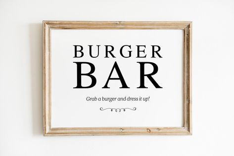 Burger Bar Sign, Stationary Ideas, Burger Bar, Reception Signs, Font Names, Bar Sign, Wedding Stationary, Bar Signs, Wedding Signs