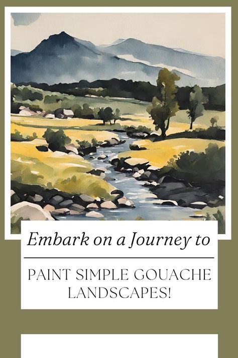 Join Visual Mind in an artistic journey as you discover the enchanting world of "Learn to Paint these Simple Gouache Landscape Illustrations." This video tutorial is tailor-made for beginners, ensuring that every step is explained with utmost clarity and ease. If you have a passion for gouache landscape paintings, this tutorial is a treasure trove of inspiration waiting for you! Dive into the creative process, learning new painting techniques that will bring these beautiful... Gouache Landscape Tutorial, Gouache Process, Gouache Tutorial Step By Step, Guache Landscape, Gouache Artists, Gouache Techniques, Simple Gouache, Gouache Art For Beginners, Gouache Landscape Painting