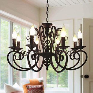 Quickview Wrought Iron Candle Chandelier, French Country Chandelier, Country Chandelier, Farmhouse Candles, Wrought Iron Candle, Wrought Iron Chandeliers, Vintage Pendant Lighting, Suspension Vintage, Farmhouse Chandelier