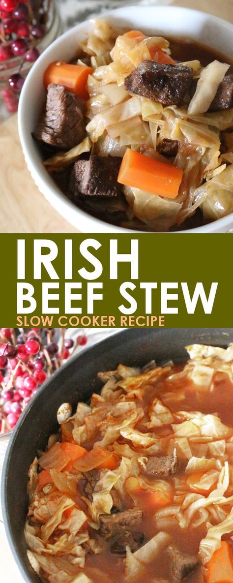 Irish Slow Cooker Beef Stew: This Irish beef stew recipe is easy to make and even easier to eat! This can be made in an electric or non-electric crockpot or on the stove to serve right away! Irish Roast, Slow Cooker Irish Beef Stew, Roast Stew, Irish Beef Stew Recipe, Best Beef Stew Recipe, Paleo Beef Stew, Keto Beef Stew, Slow Cooker Recipes Beef Stew, Cabbage Stew