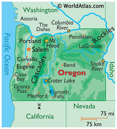 Oregon Maps & Facts - World Atlas Afro Indigenous, America Outline, Map Of Oregon, State Project, Usa Maps, Earth Crafts, Broken Bonds, Kansas Map, Oregon Map