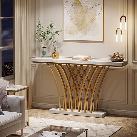 About this item
【Stunning Design】: The modern gold console table boasts an elegant and unique design that is sure to catch everyone's attention. The faux marble finished veneer paired with the geometric gold metal base creates a stunnin.
For more info click on link below.. Modern Entryway Table, Marble Entryway, Entryway Table Modern, Marble Veneer, Console Table Modern, Gold Console Table, Marble Board, Modern Entrance, Entrance Table