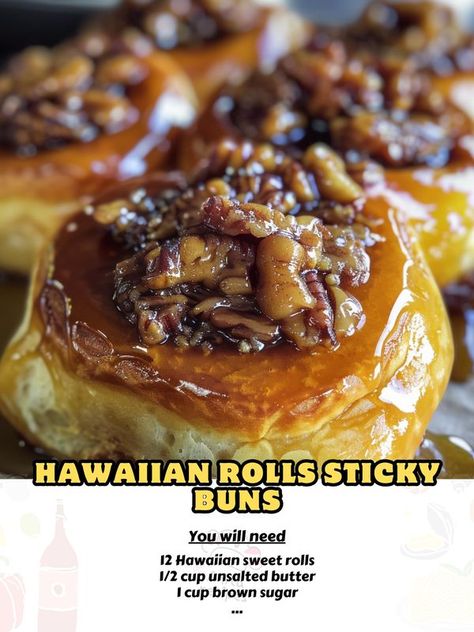 Anita Recipes Kings Hawaiian Sticky Buns, Hawaiian Sticky Buns, Hawaiian Bread, Pecan Sticky Buns, Hawaiian Sweet Rolls, Kings Hawaiian, Hawaiian Rolls, Sweet Rolls, Sticky Buns