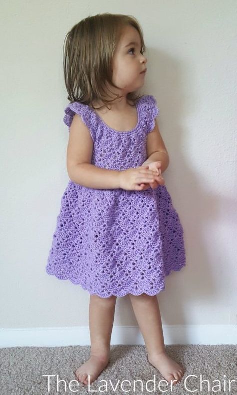 Vintage Rounded Yoke Dress Crochet Pattern - The Lavender Chair Crochet Girls Dress Pattern, Crochet Baby Dress Free Pattern, Crochet Toddler Dress, Crochet Dress Girl, Toddler Dress Patterns, Crochet Baby Girl Dress, Children's Dresses, Crochet Baby Dress Pattern, Crochet Toddler