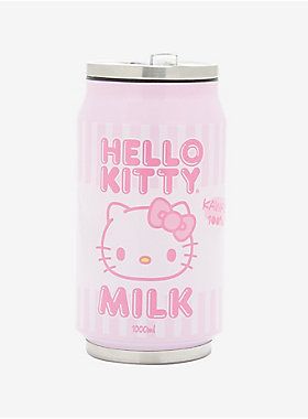 Keep your drink cool and 100% kawaii with this Hello Kitty tumbler! This stainless steel tumbler is the perfect portable size and has a flip top and a screw-on lid. Features a pastel pink Hello Kitty on the back and front with text. 10 oz. Stainless steel Imported Hello Kitty Tumbler, Hello Kitty Merchandise, Kitty Clothes, Can Tumbler, Hello Kitty Aesthetic, Pink Hello Kitty, Pastel Pink Aesthetic, Cute Kitchen, Hello Kitty Items