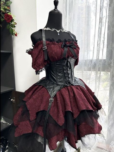 ℭ𝔬𝔲𝔫𝔱𝔢𝔰𝔰 𝔳𝔞𝔪𝔭𝔦𝔯𝔞🦇 on X: "Romantic vampire dress by Devilispired https://t.co/NsWGcpdvXQ" / X Lace Trim, Black And Red, Trim, Skirt, Lace, Red, Black