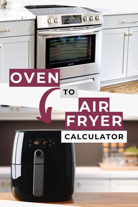 Use this Easy Oven To Air Fryer Conversion Calculator to help you convert your favorite oven recipes to work in the air fryer. The calculator includes both temperature and time conversion. Whether you have to convert a recipe in Fahrenheit or Celsius, this Air Fryer Calculator will work with both. Time Conversion, General Tso's Chicken Recipe, Small Air Fryer, Bbq Chicken Thighs, Cooks Air Fryer, Kitchen Kit, Teriyaki Salmon, Best Air Fryers, Air Fried Chicken