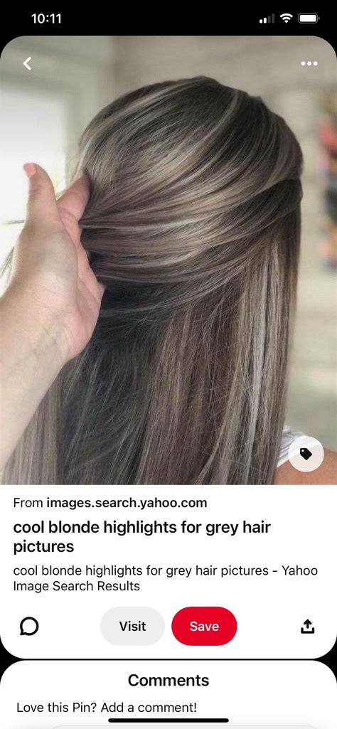 Hide Gray Hair With Highlights Brunettes, Grey Brown Hair, Mushroom Hair, Dark Brunette Hair, Colored Hair Tips, Covering Gray Hair, Cool Blonde Hair, Brunette Hair With Highlights, Blending Gray Hair