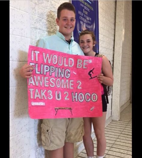 flipping awesome homecoming proposal Creative Prom Proposal Ideas, Sadies Proposal, Formal Proposals, Prom Posters, Cute Homecoming Proposals, Cute Prom Proposals, Homecoming Posters, Dance Proposal, High School Dance