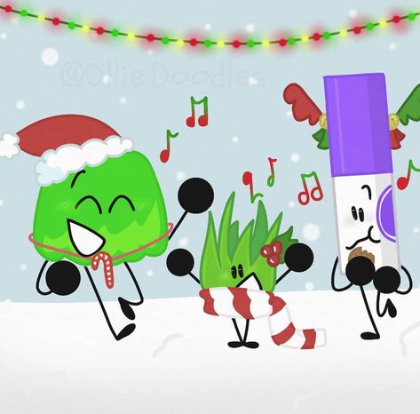 Bfdi Christmas, Bfb Christmas, Inanimate Insanity, Big Balls, Quality Content, Markers, Ships, Fan Art, Christmas