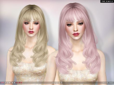 Juliet Hair, New Year New Hair, Aurora Hair, 2000s Hair, Juliet Starling, Two Color Hair, Gyaru Hair, Sims 4 Black Hair, Mod Hair