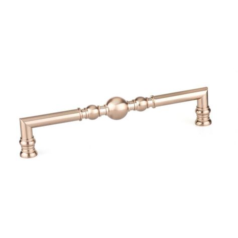 Center-to-center of 12-5/8-in. Overall length of 13-3/4-in. Projection of 3-1/16-in. Mounting hardware included for easy installation. Richelieu 12-5/8-in Center to Center Champagne Bronze Novelty Handle Cabinet Door Pull in Gold | BP8789320CHBRZ Traditional Cabinet, Bronze Cabinet Pulls, Gold Cabinet, Round Cabinet, Cabinet Bar, Bronze Cabinet, Traditional Cabinets, Kitchen Remodel Design, Contemporary Bar