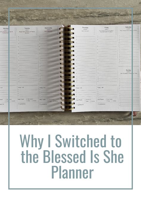 If you're looking for a planner to help you grow in your Catholic faith daily, you'll want to know why I switched to the Blessed Is She Planner. Faith Planner Ideas, Planner Vision Board, Day Designer Planner, Examination Of Conscience, Mom Time Management, Faith Planner, Vision Board Planner, Grow In Faith, Christian Planner