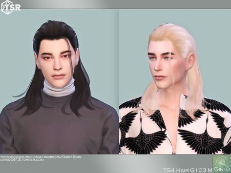 Man Ponytail, Los Sims 4 Mods, Sims 4 Hair Male, Sims 4 Piercings, Man Bun Hairstyles, Hairstyle For Men, Braided Ponytail Hairstyles, Slicked Back Hair, Sims 4 Mods Clothes