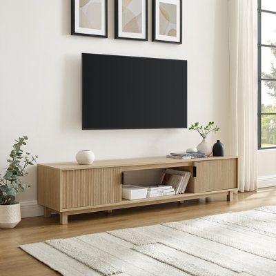 Japandi Style Tv Console, Wayfair Tv Stand, Low Entertainment Center, Low Profile Tv Console, Neutral Tv Console, Light Wood Entertainment Center, Organic Modern Media Console, Neutral Tv Stand, Low Tv Stand Decor Living Room