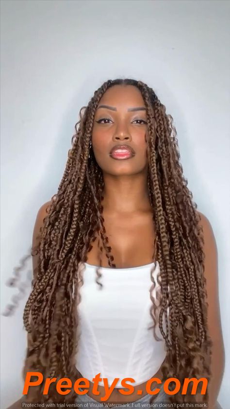 Boho Beauty: Trendy Knotless Braids & Goddess Styles 2024 Preetys.com Goddess Braids Tutorial, Knotless Braids Goddess, Box Braids Tutorial, Braids Goddess, Braids Tutorial, African American Braids, Colored Braids, Blonde Braids, Boho Beauty