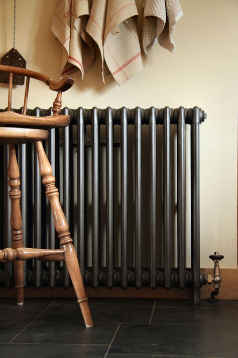 Traditional radiators: how to find the perfect design for your period home | Real Homes Exposed Brick Kitchen, Radiators Living Room, Kitchen Radiator, White Radiator Covers, Best Radiators, Decorative Radiators, Old Radiators, Traditional Radiators, Period Home