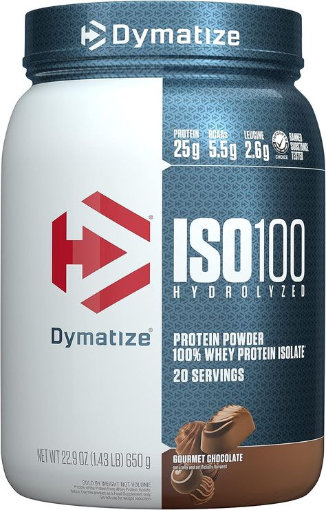 Dymatize ISO100 Gourmet Chocolate Protein Powder (20 Servings) Scientifically formulated with fast-digesting hydrolyzed whey protein isolate. Notice: Use this product as a food supplement only. Do not use for weight reduction 25 grams of protein, which includes 5.5 grams of branched-chain amino acids (BCAAs), & 2.6 grams of Leucine per serving Protein Shakes Recipes, 100 Whey Protein, Whey Isolate, Whey Protein Powder, Whey Protein Isolate, Chocolate Protein Powder, Isolate Protein, Protein Drinks, Gourmet Chocolate