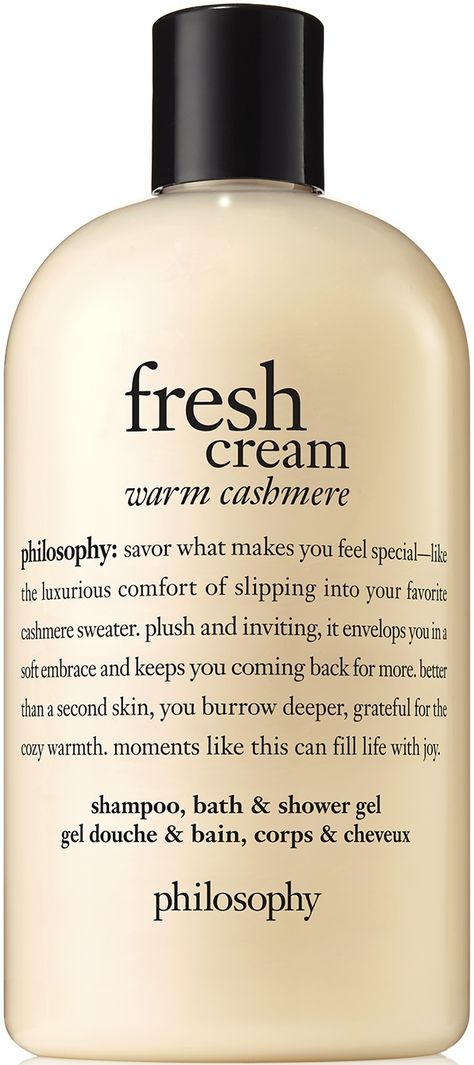 Fresh Cream Warm Cashmere, Philosophy Fresh Cream, Best Body Wash, French Cream, Bath Gel, Fresh Cream, French Vanilla, Bath Shower, Bubble Bath