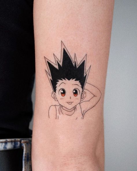 Tattoo Ideas Hunter X Hunter, Gon Hunter X Hunter Tattoos, Gon And Killua Tattoo, Gon And Killua Tattoo Ideas, Gon Freecs Tattoo, Hunter Tattoo, 100 Tattoo, Bright Tattoos, Spider Tattoo