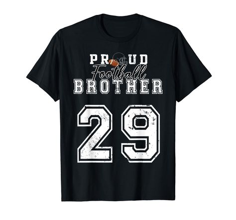 PRICES MAY VARY. Gear up for Football season with this custom Proud Football Brother tee! Personalized with your favorite player's number, it's perfect for supporting pee wee, middle school, high school, college, or pro players. Show your unwavering support in style! Makes a great birthday or Game day for the Football player Aunt, coach, Football sports, men, women, mom, dad, grandma, grandpa, Aunt, or Brother. Whether you're the quickest quarterback, tightest end, or corniest cornerback. Lightw Football Sister, Pee Wee, Number 12, Football Player, Football, T Shirt, American Football