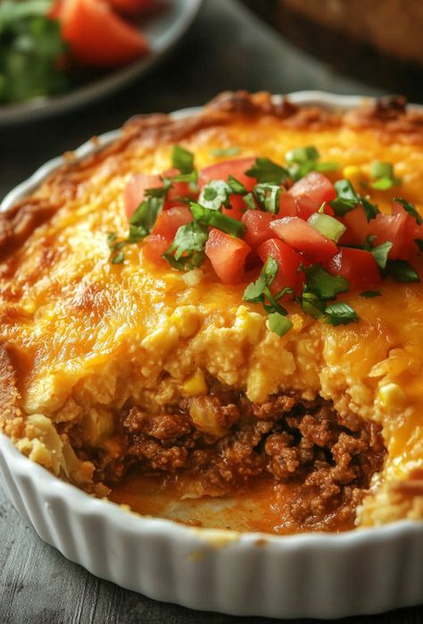 Tamale Pie - Easy DIY Recipes Turkey Tamale Pie, Things To Make With Masa, Tomallies Pie, Mexican Pot Pie Recipe, Tamale Casserole With Masa, Tamale Pie With Masa, Burrito Pie, Easy Tamale Pie, Tamale Pie Casserole