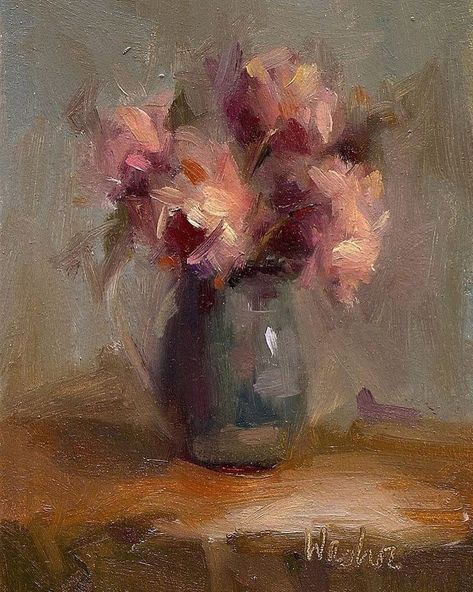 Oil Painting Inspiration, Flowers In A Vase, Drink Wine, Wow Art, Paintings I Love, Still Life Art, Aesthetic Painting, Flower Art Painting, Ethereal Art