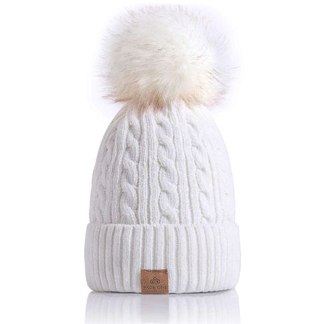 PRICES MAY VARY. 100% Acrylic Toggle closure Hand Wash Only Chenille knit beanie hat more softer and warmer.With warm fleece lineds,The thick hat could completely warm your head and ears. It is the best companion in the cold winter. At the top of the cap attached a cute fur ball,The fur is rich and smooth,Make the cap more beautiful and fashion.Stretchable fabric fits almost any size head comfortably. The warm and stylish knit hat is suitable for all the clothes in your winter. It is suitable fo Pom Pom Beanie Hat, Cute Stockings, Page One, Winter Cap, Winter Hats Beanie, Faux Fur Pom Pom, Winter Beanie, Knit Beanie Hat, Cute Hats