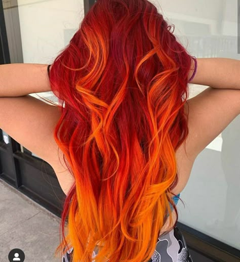 Alt Hair Styles, Red And Orange Hair, Orange Red Hair, Hair Color Ginger, Exotic Hair Color, Witchy Hair, Flame Hair, Phoenix Hair, Alt Hair