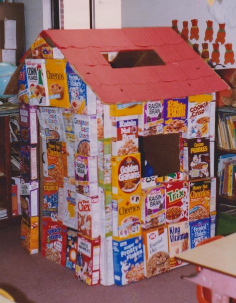 Box House, Box Building, Art Camp, Garbage Pail Kids, Box Houses, Play Centre, Classroom Fun, Camping Art, Too Cool For School