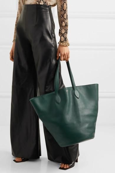 from @NET-A-PORTER's closet #khaite #frankieshop #16arlington #wandler #bottegaveneta #lauralombardi Leather Bag Outfit, Nina Ricci Dress, Jimmy Choo Ballet Flats, Green Leather Bag, Bad Fashion, Bag Outfit, Fashion Buyer, Light Sweater, Green Leather