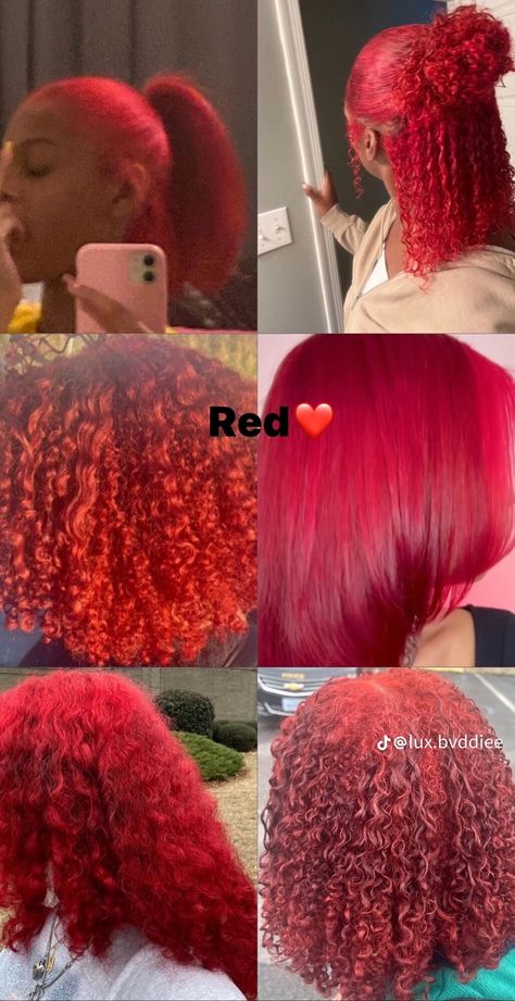 Cute Colors To Dye Your Hair, Diy Red Hair, Red Hair On Black Women, Colors To Dye Your Hair Black Women, Hair Dye Ideas Black Women, Concert Outfit Black Women, Red Hair Hairstyles, Concert Outfit Black, Colors To Dye Your Hair