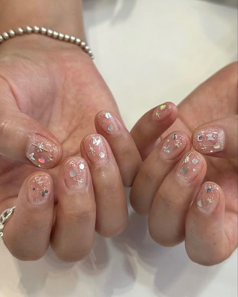 Chunky Sparkle Nails, Glitter Clear Nails, Watermelon Nails, Confetti Nails, Simple Gel Nails, Simple Acrylic Nails, Pretty Gel Nails, Sparkle Nails, Nails Only