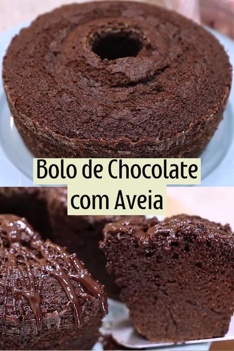 O bolo fit de chocolate com aveia é um dos bolos sem farinha de trigo mais fáceis e rápidos de fazer, além de ser delicioso. Gluten Free Chocolate Recipes, Bolo Fit, Low Calorie Desserts, Gluten Free Dairy Free Recipes, Healthy Cake, Bread Cake, Chocolate Banana, Gluten Free Desserts, Chocolate Desserts