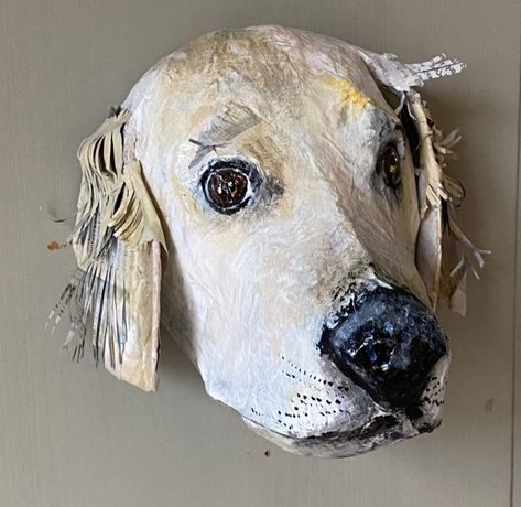 Paper Mache Art Sculpture, Paper Mache Animals, Running Dog, Classroom Art Projects, Paper Mache Sculpture, Paper Mache Art, Dog Sculpture, Papel Mache, Arts Ed