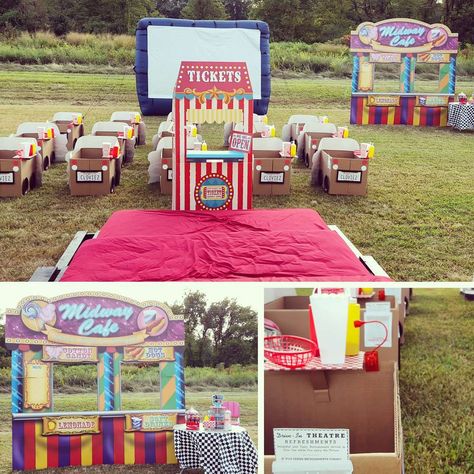 1950's Drive-in Birthday Party Ideas | Photo 1 of 6 | Catch My Party Backyard Movie Party, Lila Party, Movie Night For Kids, Cars Birthday Party Decorations, Movie Night Birthday Party, Movie Birthday Party, Sleepover Birthday Parties, Parties Ideas, Movie Night Party