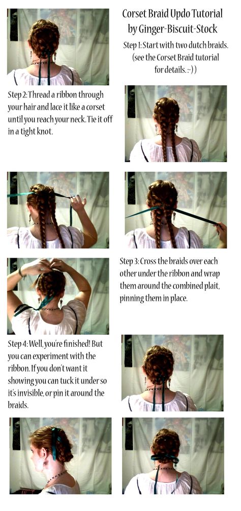 Corset Braid Updo Hair Tutorial Historical Braided Hairstyles, Historical Updo, Historical Hairstyles Tutorials, Vintage Wedding Hair Updo, Corset Hair, Braid Updo Tutorial, Dutch Braid Updo, Historical Hairstyles, Medieval Hairstyles