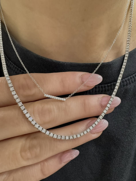 NEW - Natural diamond tennis necklaces and pendants have arrived. Dont miss out on a style you love. Diamond Jewelry Store, Diamond Tennis Necklace, Diamond Jewel, Tennis Necklace, Shop The Look, Rings Wedding, Diamond Jewellery, Tennis Bracelet, Quality Diamonds