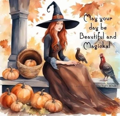 November Witch, Samhain Decor, Green Witchery, Beautiful Witches, Witchy Women, Happy Halloween Pictures, Night Witches, Autumn Witch, Heather Stillufsen