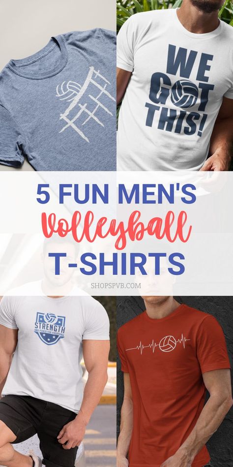 5 Fun Men's Volleyball Tshirts Volleyball Tshirt Ideas, Libero Tips, Volleyball Tshirt Designs High Schools, Volleyball Tshirt Designs Ideas, Volleyball Terminology, Volleyball Camp Shirts, Volleyball Terms, Volleyball Tshirt Designs, Volleyball Warmup Shirts