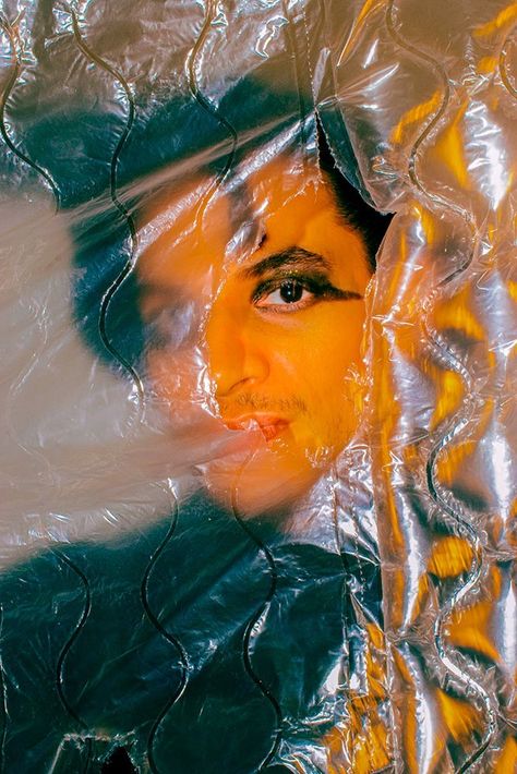 Bubble Wrap Photography, Bubble Wrap Aesthetic, Bubble Wrap Portrait Photography, Photoshoot Ideas Bubbles, Cling Film Photography Plastic Wrap, Bubble Wrap Process Art, Saran Wrap, Cling Wrap, A Level Photography