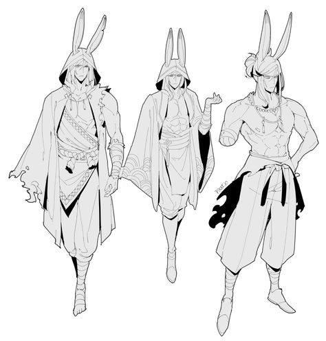 Harengon Dnd Art, Male Viera, Rabbit Ears, Human Art, Character Design Male, Bunny Ears, Animal Ears, Fantasy Clothing, Dnd Characters